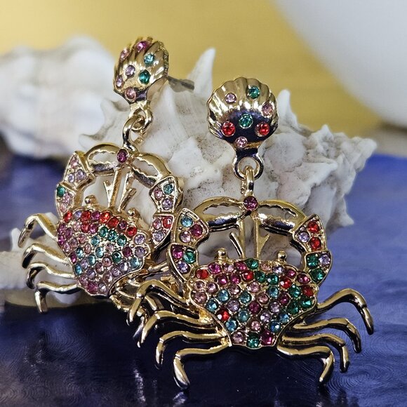 🦀🐚🪸Colorful Crab Earrings - NWOT🪸🐚🦀 - Picture 12 of 14
